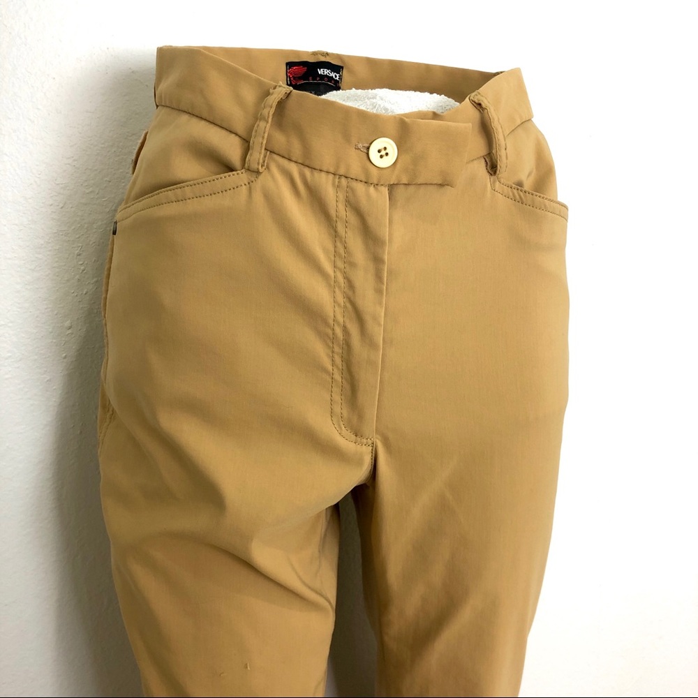 VERSACE Sport Khaki Stretch Fitted Split Trouser 4